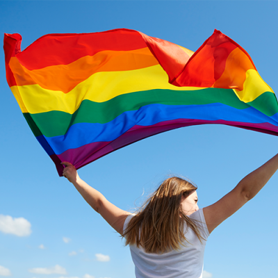 Flags representing various LGBTQ+ identities and pride movements