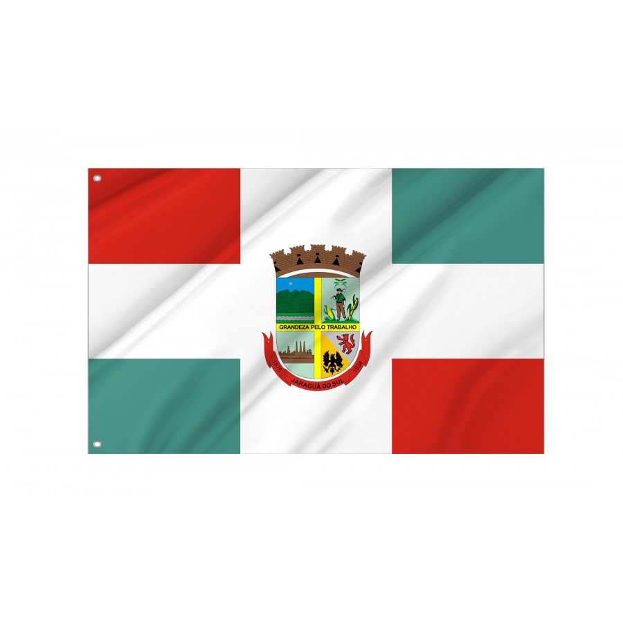Flag Jaraguá do Sul, State Santa Catarina, Flag 3x5 outdoor - Flags for outside, Unique Design Print, Double Seams, Bright Colours, Reinforced Fabric, Size - 3x5Ft / 90x150cm, Garden flags