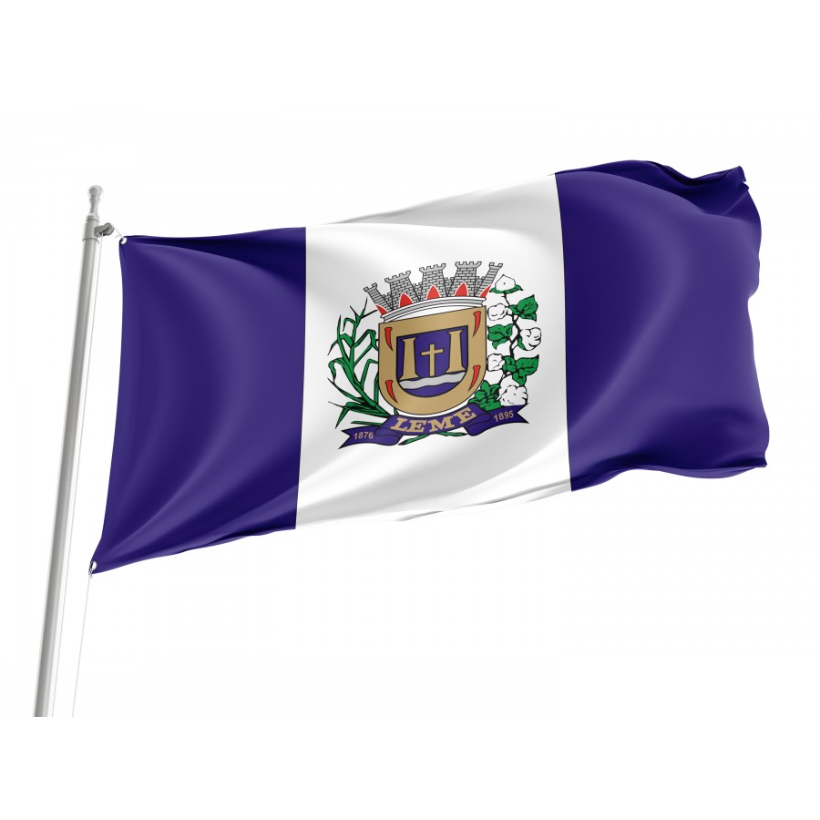 Flag Leme, State Sao Paulo, Flag 3x5 outdoor - Flags for outside, Unique Design Print, Double Seams, Bright Colours, Reinforced Fabric, Size - 3x5Ft / 90x150cm, Garden flags