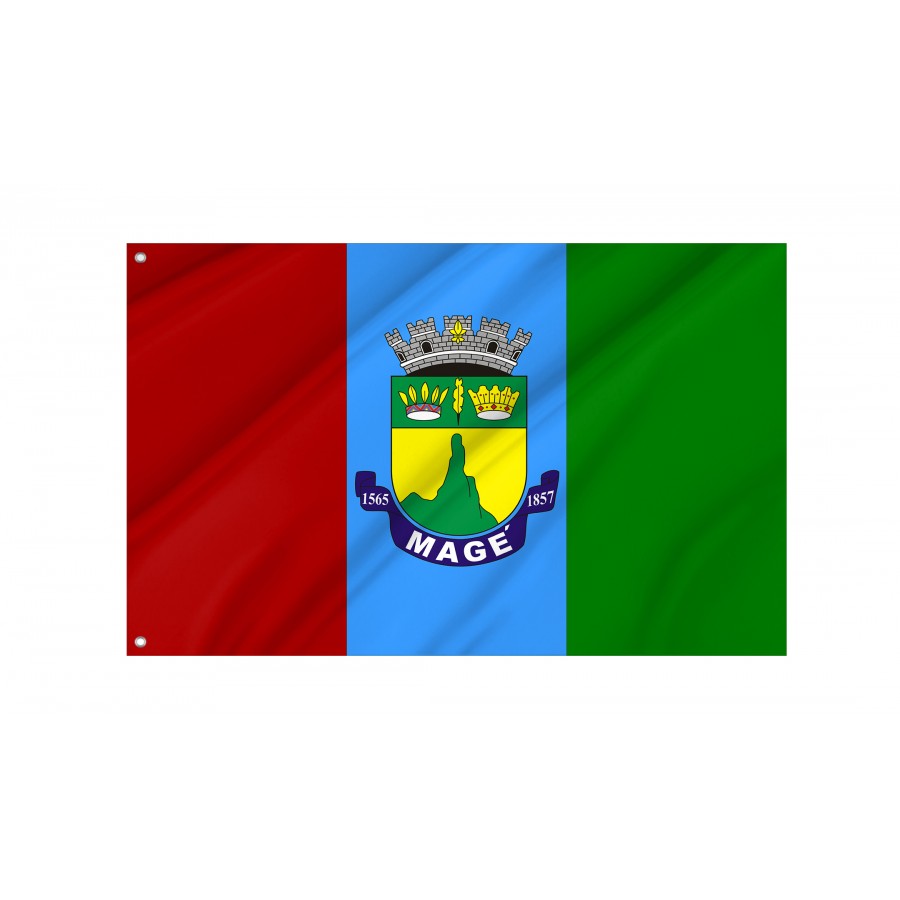 Flag Magé, State Rio de Janeiro, Flag 3x5 outdoor - Flags for outside, Unique Design Print, Double Seams, Bright Colours, Reinforced Fabric, Size - 3x5Ft / 90x150cm, Garden flags