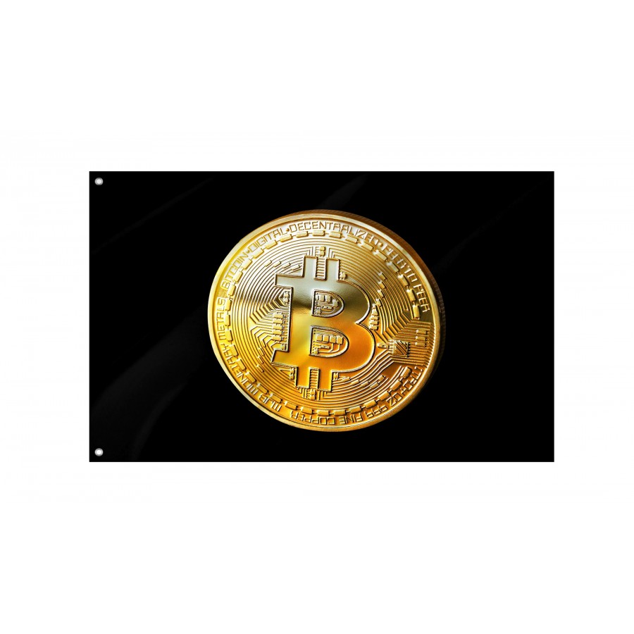 Bitcoin Gold Cryptocurrency Black Flag