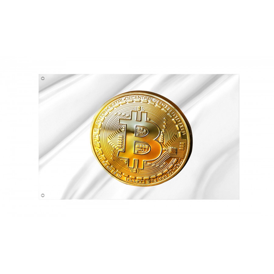 Bitcoin Gold Cryptocurrency White Flag