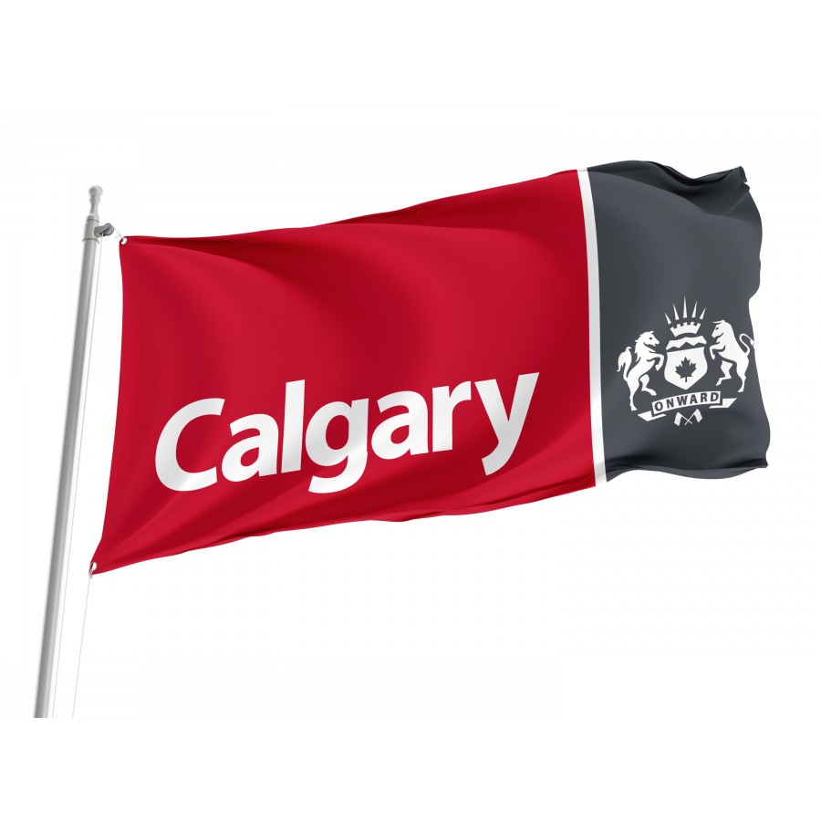 Flag of Calgary, Patriotic Flags, Unique Design Print, Flags for Indoor & Outdoor Use, CA--11