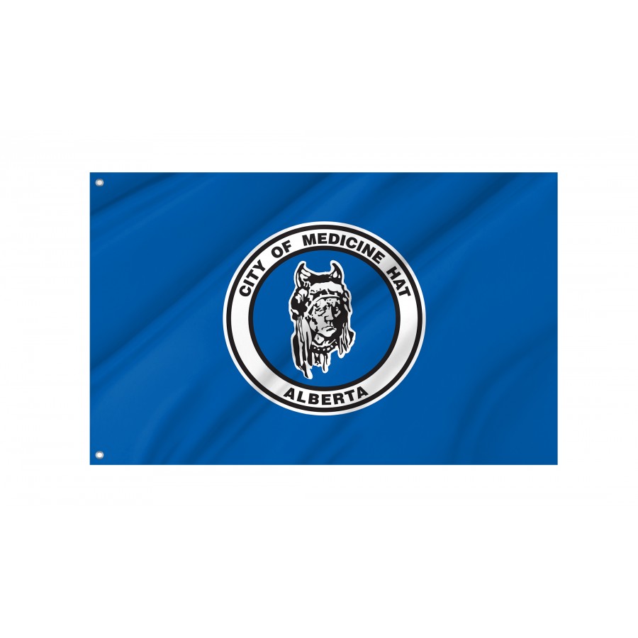 Flag of Medicine Hat, Patriotic Flags, Unique Design Print, Flags for Indoor & Outdoor Use, CA--23