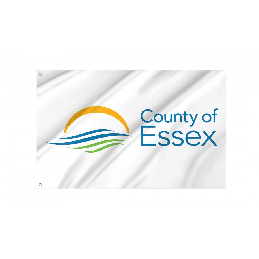 Essex County, Ontario White Flag, Patriotic Flags, Unique Design Print, Flags for Indoor & Outdoor Use