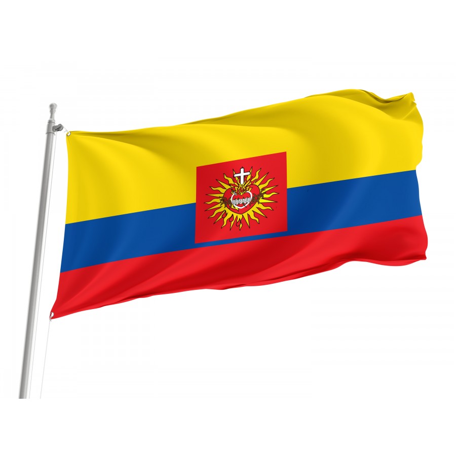 Flag of Ecuador, With the Sacred Heart of Jesus, the Immaculate Heart of Mary, Unique Design Print, Flags for Indoor & Outdoor Use