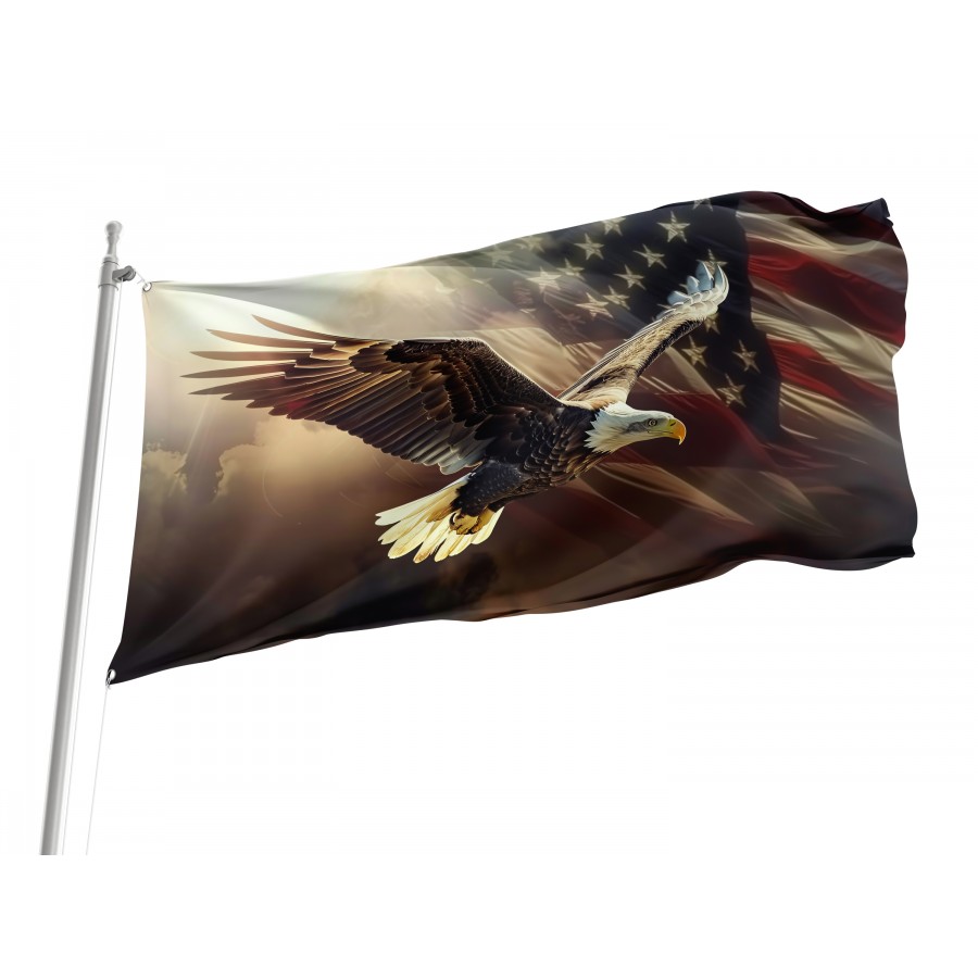 American Flag With Eagle For Us National Loyalty Day Celebration - High Quality United States for Indoor and Outdoor Use