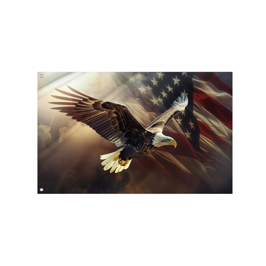 American Flag With Eagle For Us National Loyalty Day Celebration - High Quality United States for Indoor and Outdoor Use