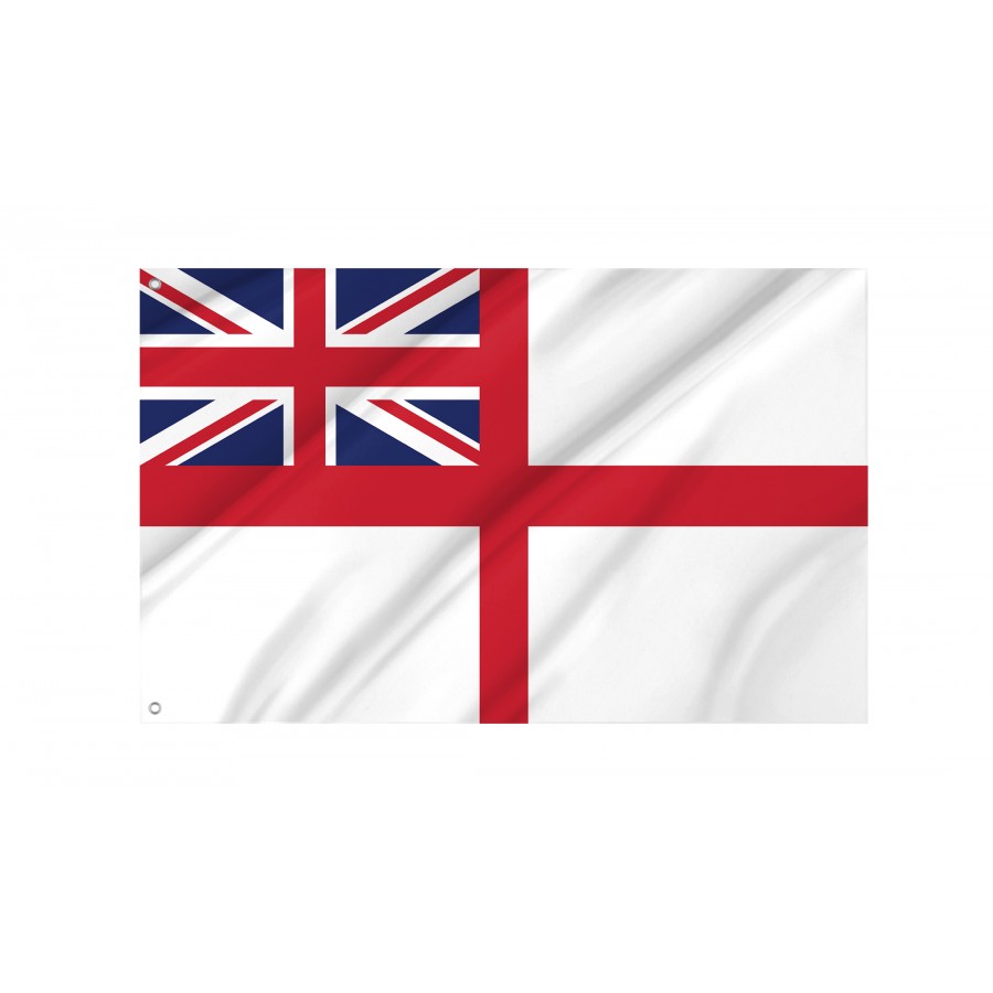 Flag of Naval Ensign White Ensign, Patriotic Flags, Unique Design Print, Flags for Indoor & Outdoor Use