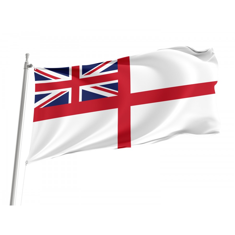 Flag of Naval Ensign White Ensign, Patriotic Flags, Unique Design Print, Flags for Indoor & Outdoor Use
