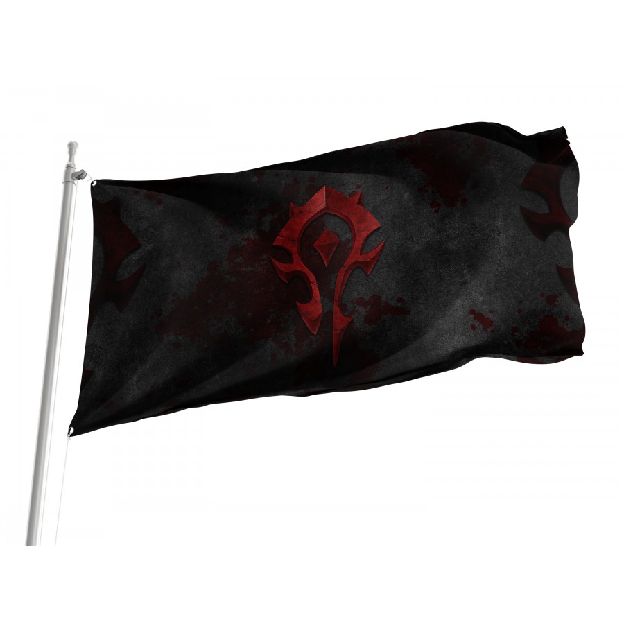 Flag of World Of Warcraft ORC Logo, Unique Design Print, Flags for Indoor & Outdoor Use, WOW--1