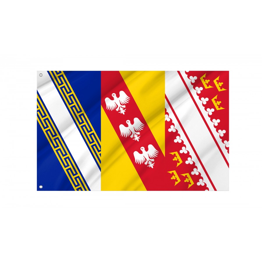 Flag Of Grand Est Alsace-Champagne-Ardenne-Lorraine, Patriotic Flags, Unique Design Print, Flags For Indoor & Outdoor Use - High Quality France for Indoor and Outdoor Use