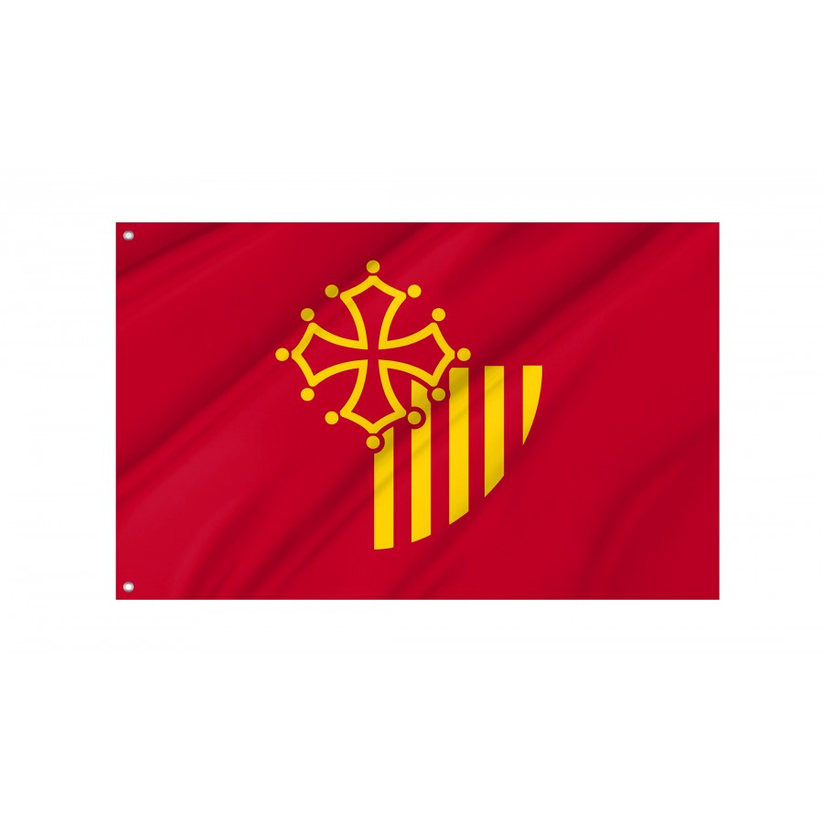 Flag of Languedoc Roussillon, Patriotic Flags, Unique Design Print, Flags for Indoor & Outdoor Use, FR--13