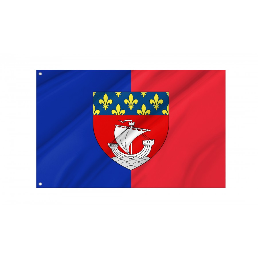 Flag Of Paris With Shield, Patriotic Flags, Unique Design Print, Flags For Indoor & Outdoor Use - High Quality Paris for Indoor and Outdoor Use