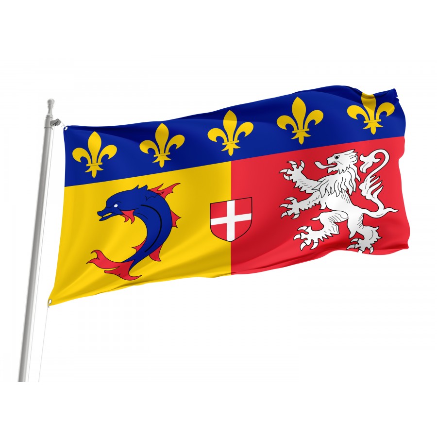 Flag of Rhône-Alpes, Patriotic Flags, Unique Design Print, Flags for Indoor & Outdoor Use, FR--16