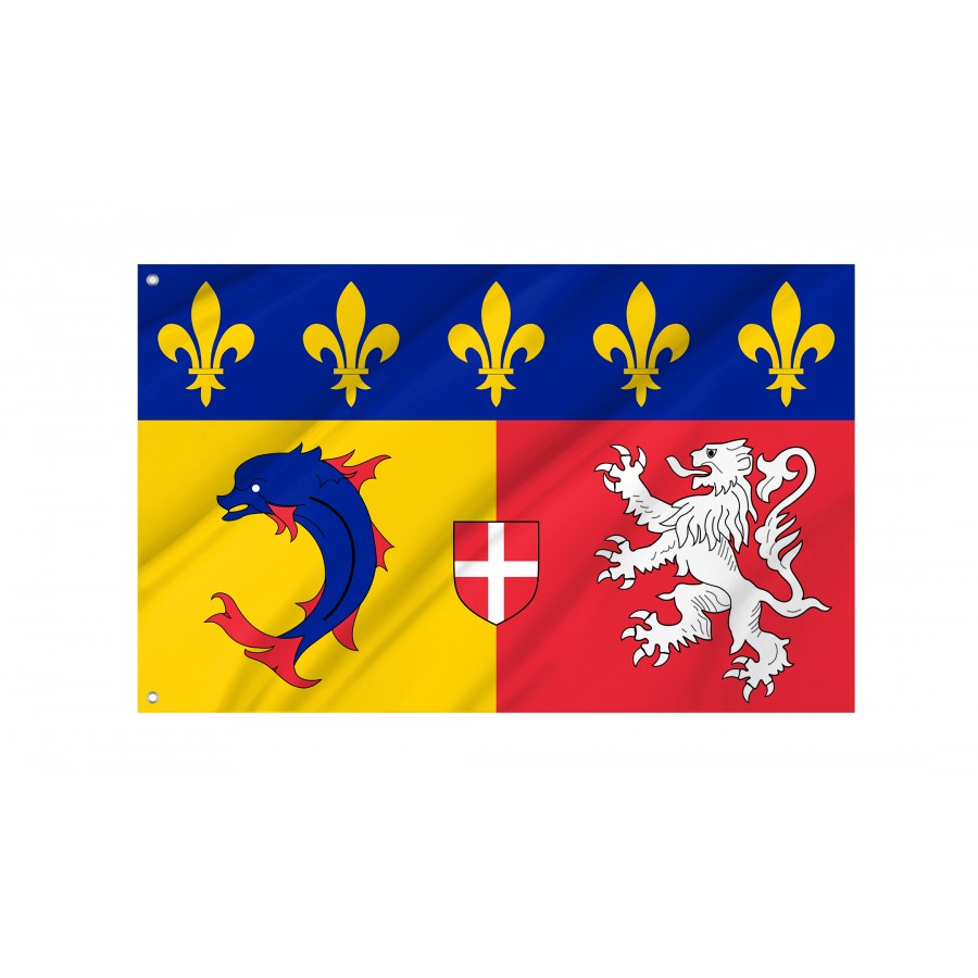 Flag of Rhône-Alpes, Patriotic Flags, Unique Design Print, Flags for Indoor & Outdoor Use, FR--16