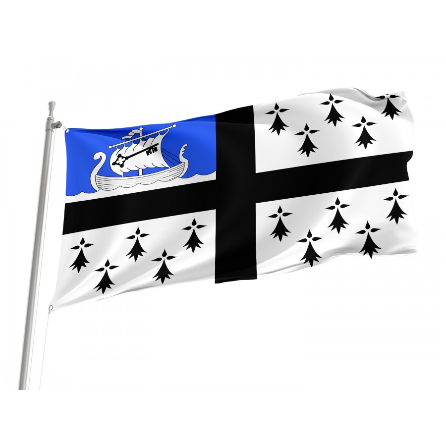 Flag Of Saint-Nazaire, Patriotic Flags, Unique Design Print, Flags For Indoor & Outdoor Use - High Quality France for Indoor and Outdoor Use