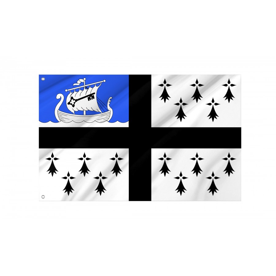Flag Of Saint-Nazaire, Patriotic Flags, Unique Design Print, Flags For Indoor & Outdoor Use - High Quality France for Indoor and Outdoor Use