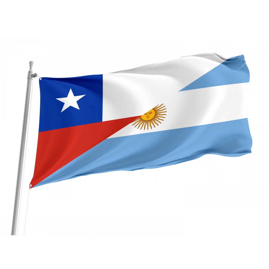 Chile And Argentina Friendship Flag, Patriotic Flags, Unique Design Print, Flags For Indoor & Outdoor Use - High Quality Friendship Flag for Indoor and Outdoor Use