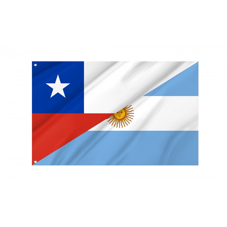 Chile And Argentina Friendship Flag, Patriotic Flags, Unique Design Print, Flags For Indoor & Outdoor Use - High Quality Friendship Flag for Indoor and Outdoor Use