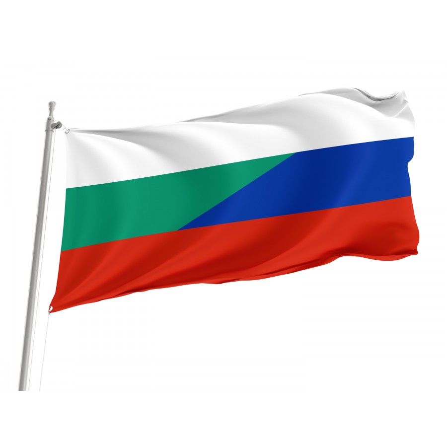 Bulgaria And Russia Friendship Flag, Patriotic Flags, Unique Design Print, Flags For Indoor & Outdoor Use - High Quality Friendship Flag for Indoor and Outdoor Use