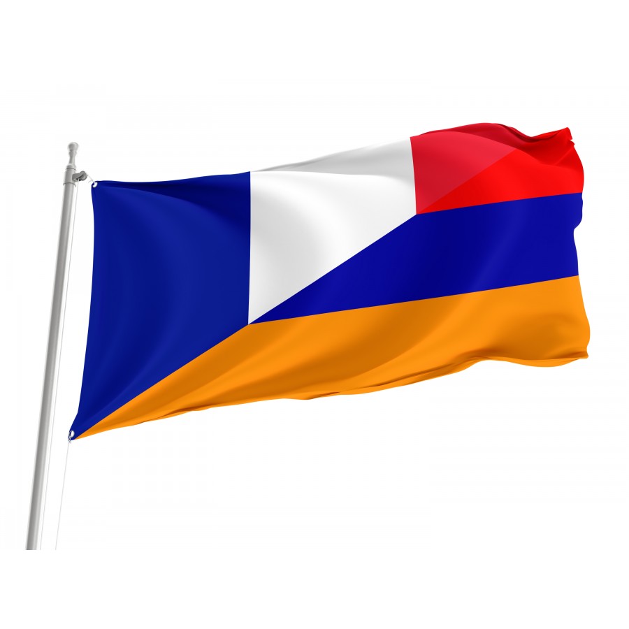 France And Armenia Friendship Flag, Patriotic Flags, Unique Design Print, Flags For Indoor & Outdoor Use - High Quality Friendship Flag for Indoor and Outdoor Use