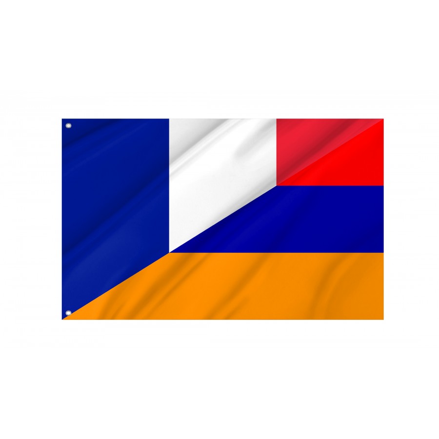 France And Armenia Friendship Flag, Patriotic Flags, Unique Design Print, Flags For Indoor & Outdoor Use - High Quality Friendship Flag for Indoor and Outdoor Use