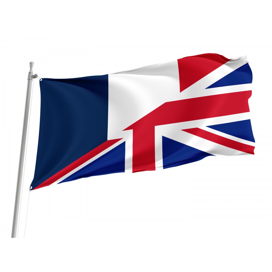 France And United Kingdom Friendship Flag, Patriotic Flags, Unique Design Print, Flags For Indoor & Outdoor Use - High Quality Friendship Flag for Indoor and Outdoor Use