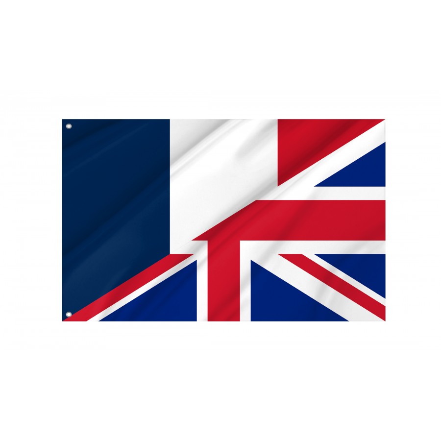 France And United Kingdom Friendship Flag, Patriotic Flags, Unique Design Print, Flags For Indoor & Outdoor Use - High Quality Friendship Flag for Indoor and Outdoor Use