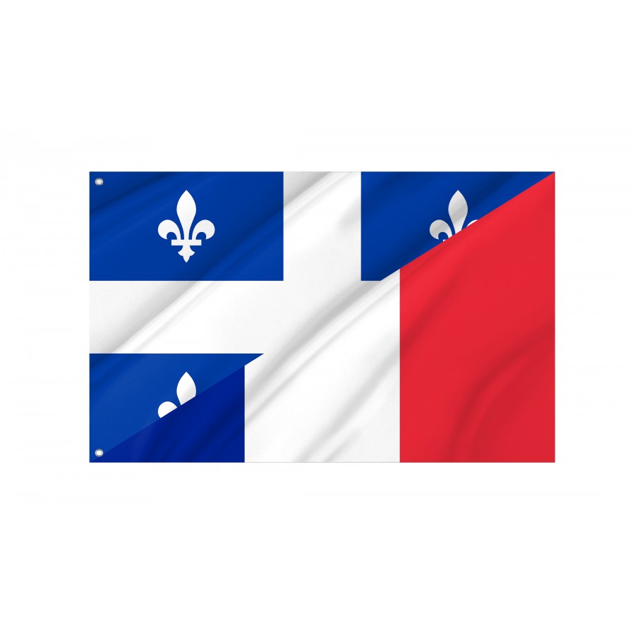 French Language Of Quebec-France Friendship Flag, Patriotic Flags, Unique Design Print, Flags For Indoor & Outdoor Use - High Quality Friendship Flag for Indoor and Outdoor Use