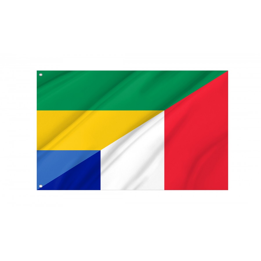 Gabon And France Friendship Flag, Patriotic Flags, Unique Design Print, Flags For Indoor & Outdoor Use - High Quality Friendship Flag for Indoor and Outdoor Use