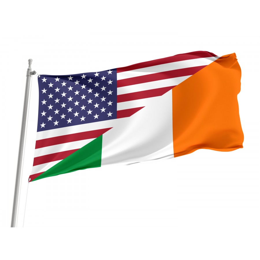 United States And Ireland Friendship Flag, Patriotic Flags, Unique Design Print - High Quality Friendship Flag for Indoor and Outdoor Use