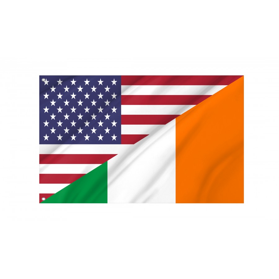 United States And Ireland Friendship Flag, Patriotic Flags, Unique Design Print - High Quality Friendship Flag for Indoor and Outdoor Use