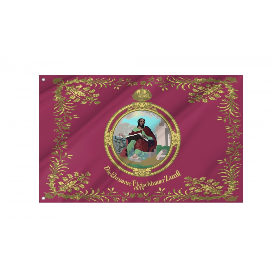Flag Of Arad Butchers Guild, 1850, Patriotic Flags, Unique Design Print, Flags For Indoor & Outdoor Use - High Quality Historical Flags for Indoor and Outdoor Use