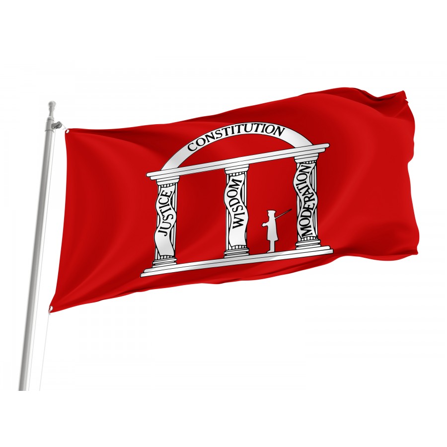 Flag Of Georgia 1861 Red Version, Patriotic Flags, Unique Design Print, Flags For Indoor & Outdoor Use - High Quality United States for Indoor and Outdoor Use