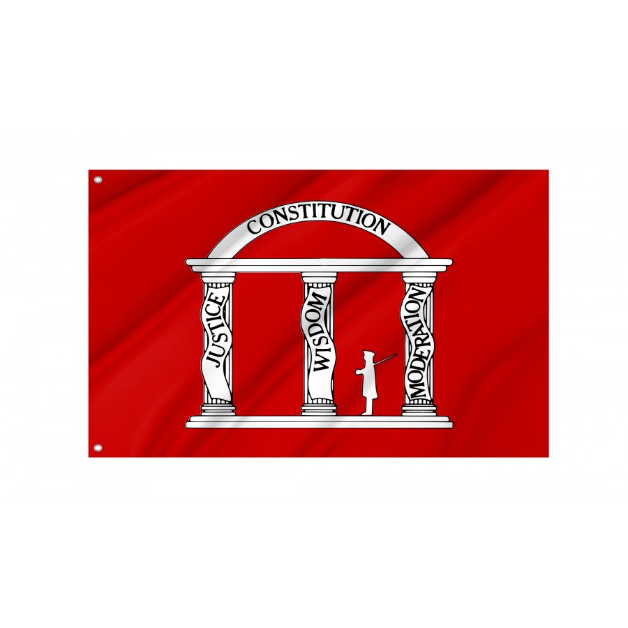 Flag Of Georgia 1861 Red Version, Patriotic Flags, Unique Design Print, Flags For Indoor & Outdoor Use - High Quality United States for Indoor and Outdoor Use