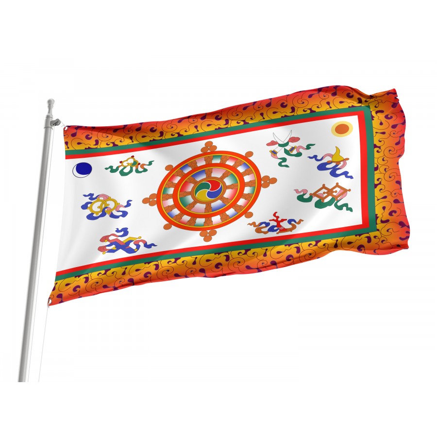 Flag Of Sikkim In Use From 1877 To 1914 And From 1962 To 1967, Flags For Indoor & Outdoor Use - High Quality Historical Flags for Indoor and Outdoor Use