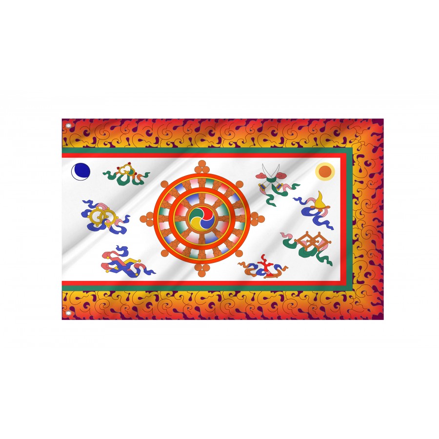 Flag Of Sikkim In Use From 1877 To 1914 And From 1962 To 1967, Flags For Indoor & Outdoor Use - High Quality Historical Flags for Indoor and Outdoor Use