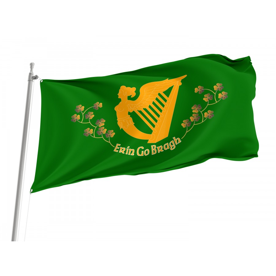 Erin Go Bragh, Saint Patrick's Flag, Patriotic Flags, Unique Design Print, Flags for Indoor & Outdoor Use