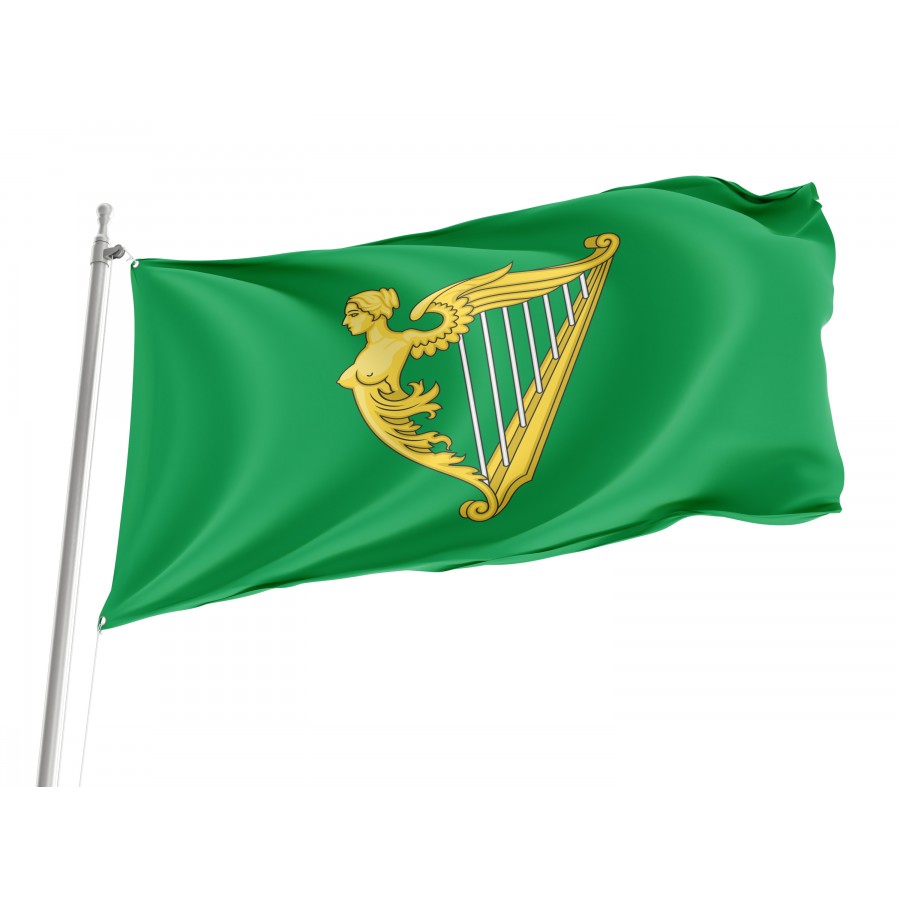 Green Harp Flag of Ireland, Patriotic Flags, Unique Design Print, Flags for Indoor & Outdoor Use