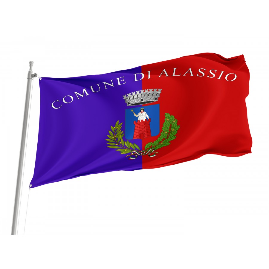Alassio Flag, Unique Design Print - High Quality Liguria for Indoor and Outdoor Use