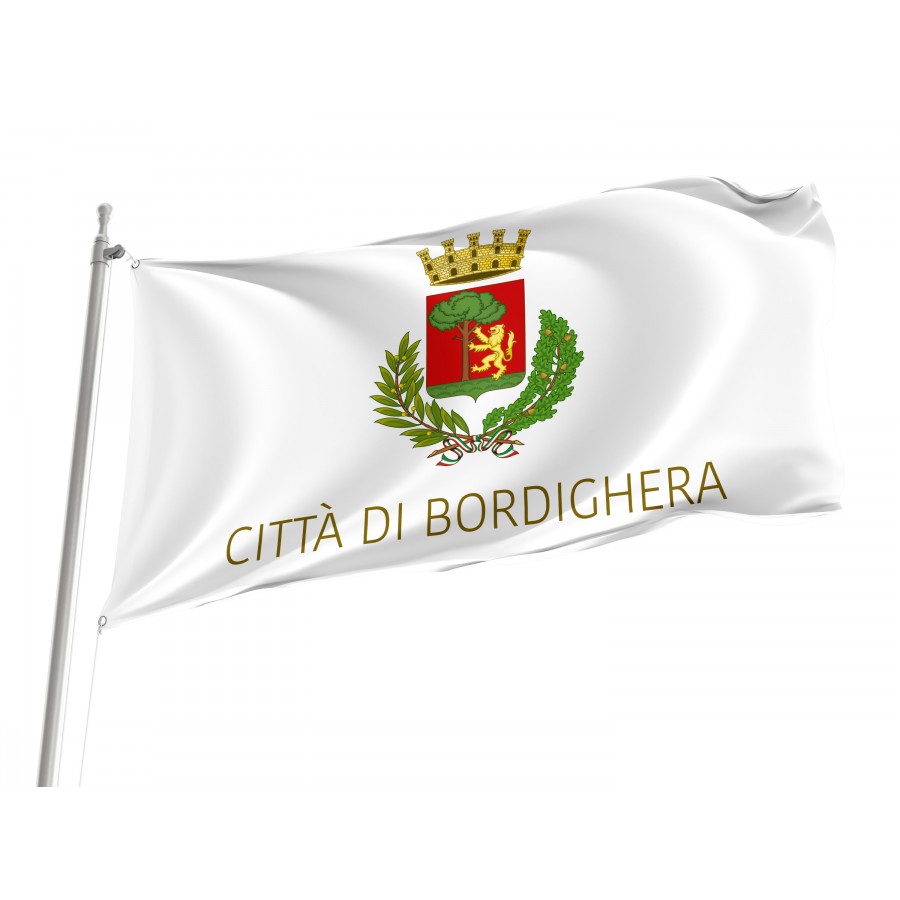 Bordighera Flag, Unique Design Print - High Quality Liguria for Indoor and Outdoor Use