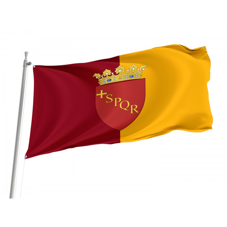 Rome City Flag, Unique Design Print - High Quality Lazio for Indoor and Outdoor Use