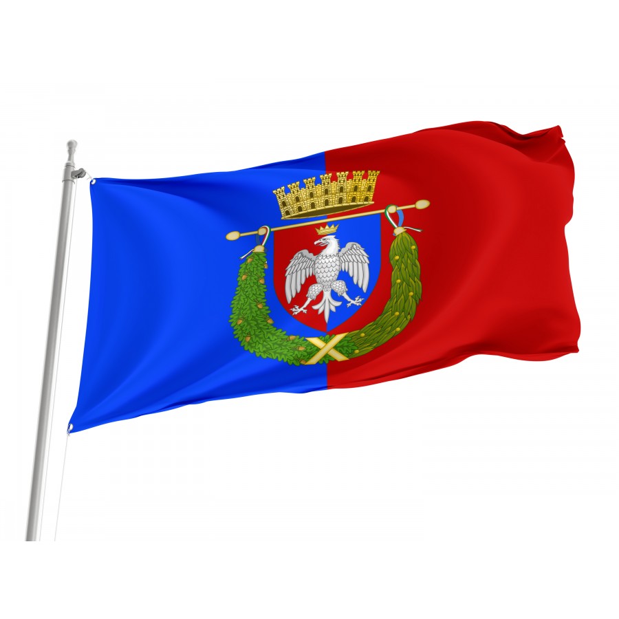 Metropolitan City Of Rome Capital Flag, Unique Design Print - High Quality Lazio for Indoor and Outdoor Use