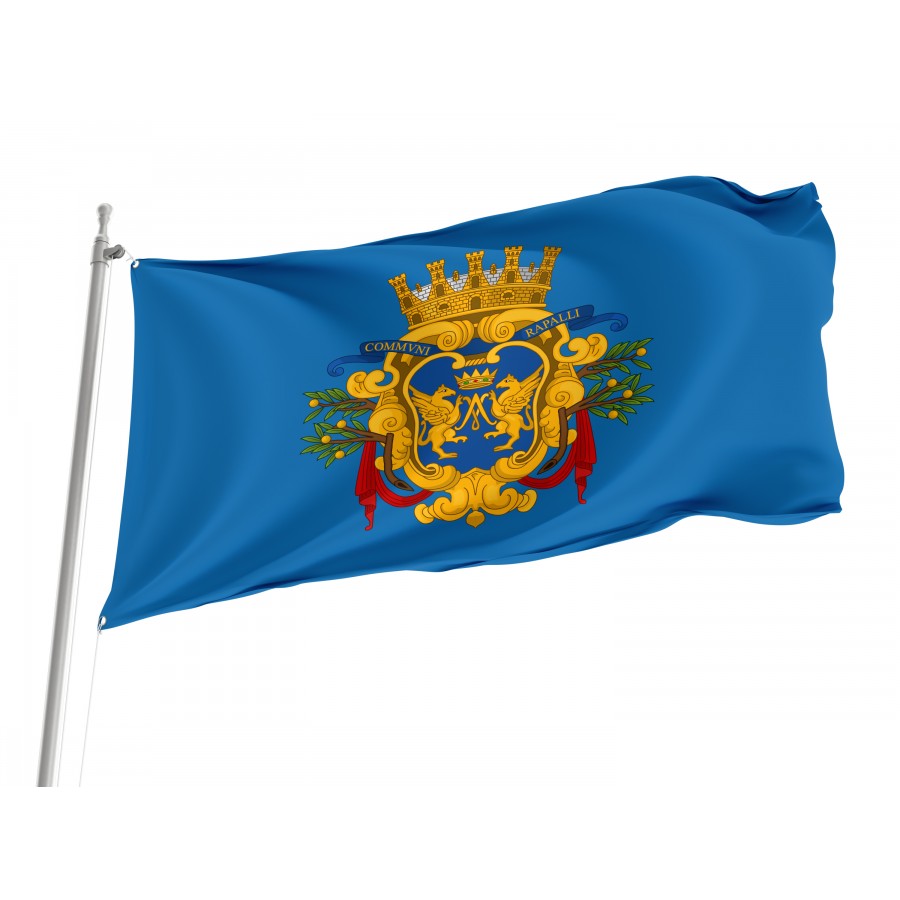 Rapallo Flag, Unique Design Print - High Quality Liguria for Indoor and Outdoor Use