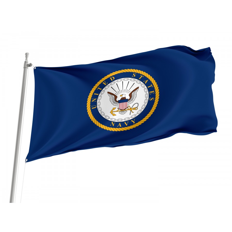 Us Navy Emblem Flag, Heavy Duty Navy Naval Military Flags -United State Navy Flags - High Quality United States for Indoor and Outdoor Use