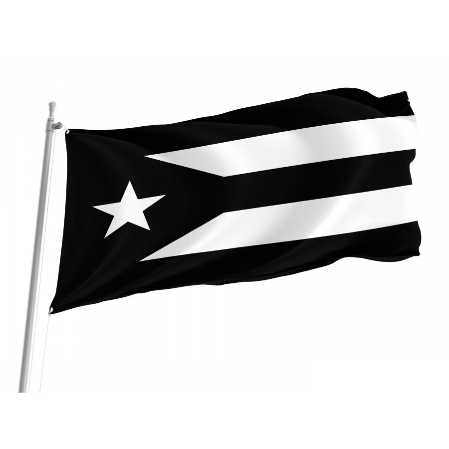 Flag Of Puerto Rico Black And White, Patriotic Flags, Unique Design Print, Flags For Indoor & Outdoor Use - High Quality Puerto Rico for Indoor and Outdoor Use