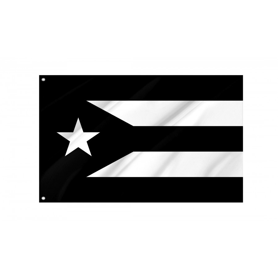 Flag Of Puerto Rico Black And White, Patriotic Flags, Unique Design Print, Flags For Indoor & Outdoor Use - High Quality Puerto Rico for Indoor and Outdoor Use