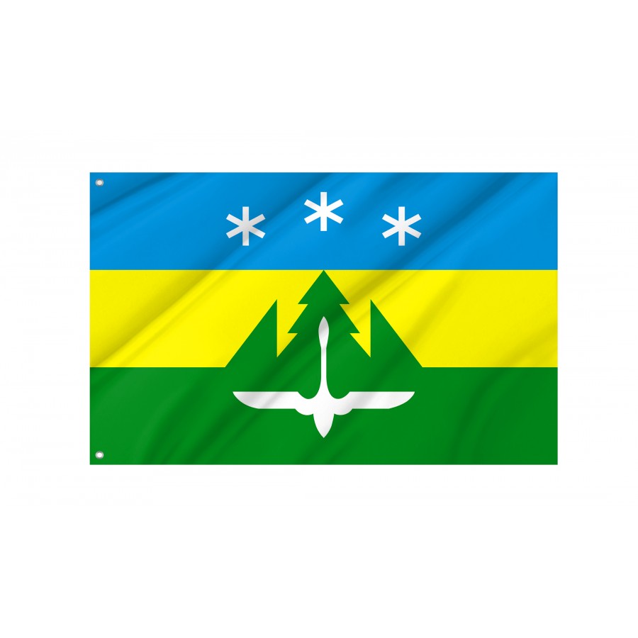 Flag Of Khanty-Mansiysk, Unique Design Print, Flags For Indoor & Outdoor Use - High Quality Russia for Indoor and Outdoor Use