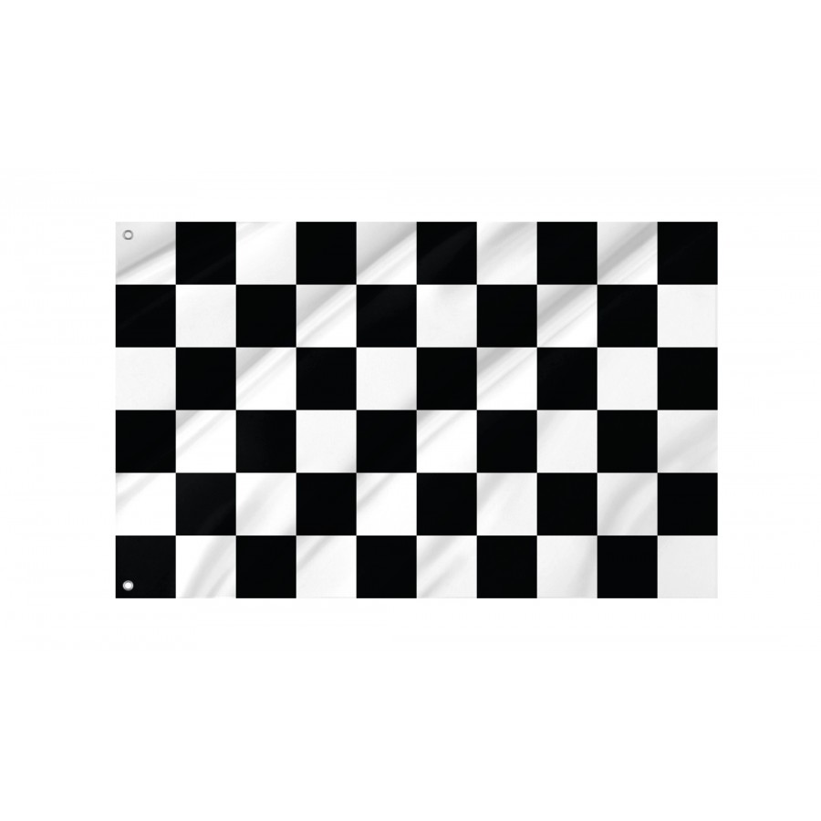 Checkered Racing Black White, Patriotic Flags, Unique Design Print, Flags for Indoor & Outdoor Use